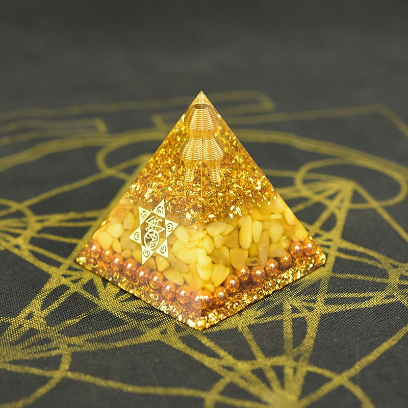 Aura Orgone Energy Converter Orgonite Pyramid Chakra Quartz Soothe The Soul Aventurine Resin Cube EMF Protection Healing