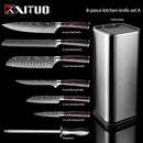 Juego de Chef de cocina XITUO, juego de 4-8 uds, cuchillo de acero inoxidable, soporte para cuchillos Santoku, cuchilla de corte de utilidad, cuchillos para pelar pan, tijeras