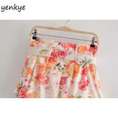 Floral Print Shorts Women Free Belt High Waist Casual Short Mujer Fashion Summer Short femme vetement femme  LDZZ6309