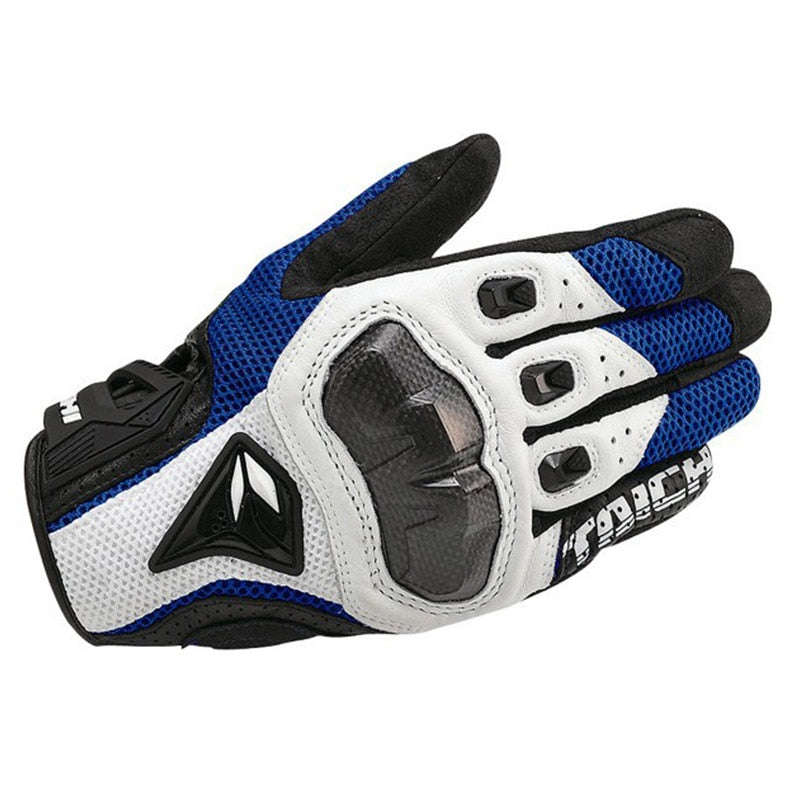 Guantes de moto de cuero con envío gratis, guantes de moto de pantalla táctil seguros y cómodos para hombres, guantes de Moto para montar en carretera al aire libre