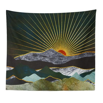 Wandteppich im japanischen Stil, abstrakter bemalter Wal, Sonnenuntergang, Bergwald, Hippie-Mandala, Wandteppich, Landschaft, Wandbehang