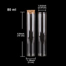 15ml/25ml/30ml/35ml/40ml/45ml/50ml/55ml/60ml/80ml/100ml Small Glass Test Tube with Cork Stopper Bottles Jars Vials 24 pieces