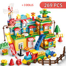 Big Size Assembly Blocks Marble Race Run Maze Ball Building Blocks Funnel Slide Building Bricks Toys For Children Kid Gifts