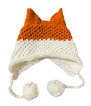 BomHCS Cute Fox Ears Beanie Winter Warm 100% Gorro de punto hecho a mano