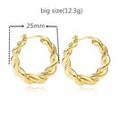 Slovecabin 925 Sterling Silver Luxury Hoop Piercing Boucle Doreille Femme Gold Round Circle Fashion Earrings for Women Jewerly