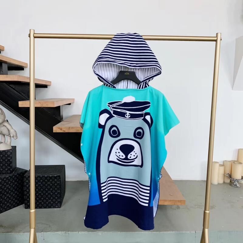 Towel Poncho for Children Gym Sports Hooded Unicorn Mermaid Bathrobe Kids Surf Pool Changing Robe Baby Girl Boy Swimming Towels