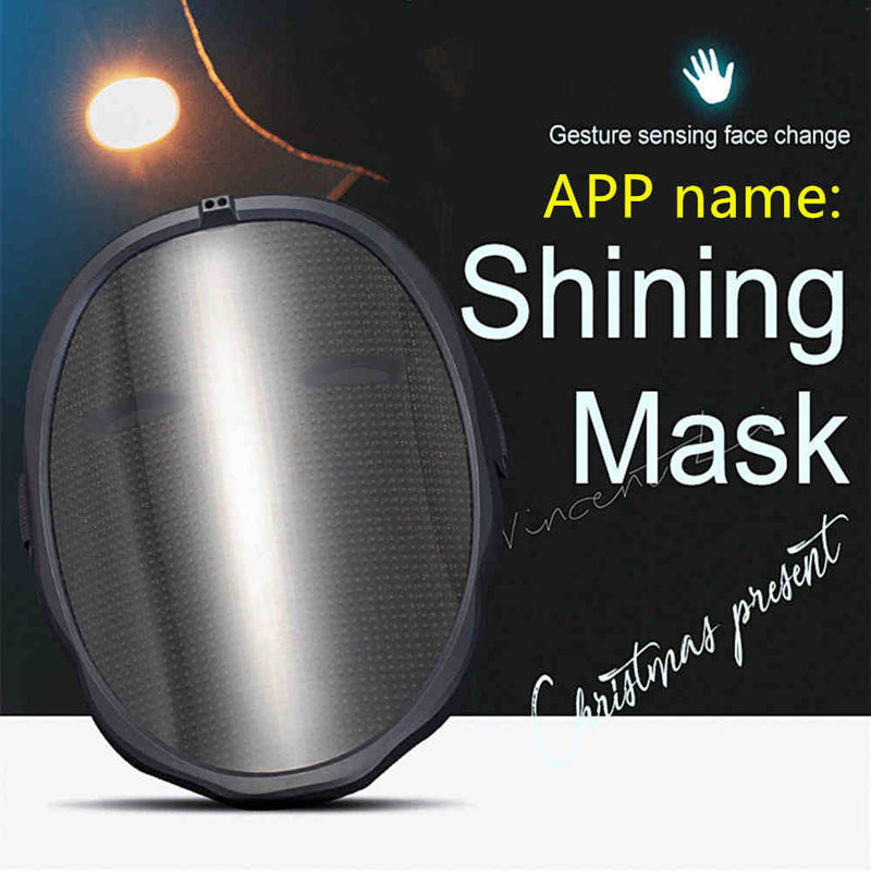 Bluetooth RGB Light Up LED Maske DIY Bild Animation Text Halloween Weihnachten Karneval Kostüm Party Spiel Kindermasken Deko GESCHENK