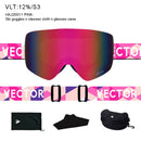 OTG Ski Goggles Snowboard Mask For Men Women Skiing Eyewear UV400 Snow Protection Over Glasses Adult Double Anti-Fog Cylindrical