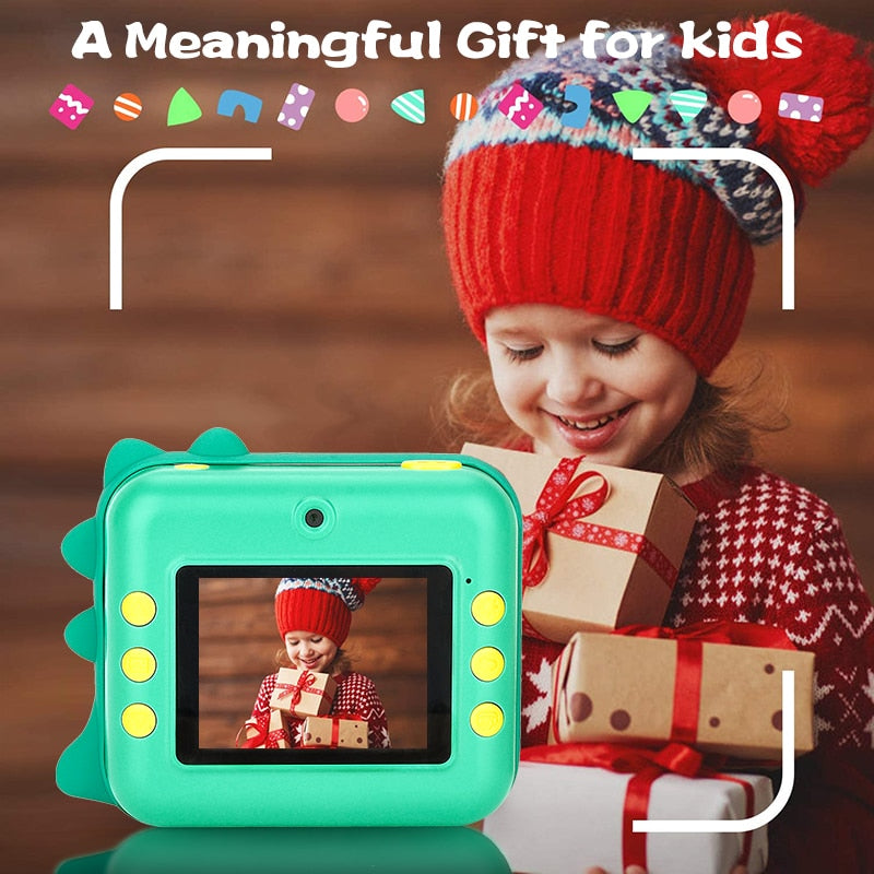 Cámara instantánea para niños Cámara de impresión 1080P Video Foto Cámara digital con papel de impresión para niños Cumpleaños Regalo de Navidad
