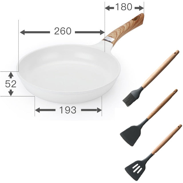 Ceramic Frying Pan Cookware Set Pot and Non Stick Cooking Pan Set Breakfast Crepe Pan Honeycomb Wok Japanese Kitchen Enamel Pan