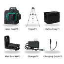 HILDA Laser Level 12 Lines 3D Level Selbstnivellierend 360 horizontales und vertikales Kreuz Super leistungsstarker grüner Laser Level