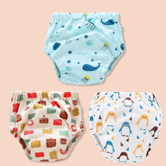 Baby Reusable Diapers Panties Potty Training Pants For Children Ecological Cloth Diaper Washable Toilet Toddler Kid Cotton Nappy