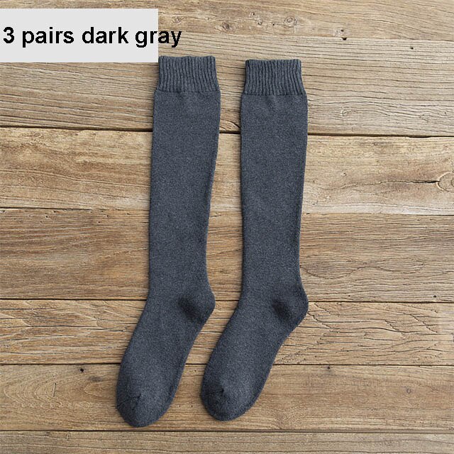 6 uds = 3 pares de medias de compresión de invierno para hombre cálidas hasta la rodilla calcetines largos de felpa de algodón grueso calcetines de pantorrilla tamaño 38-44