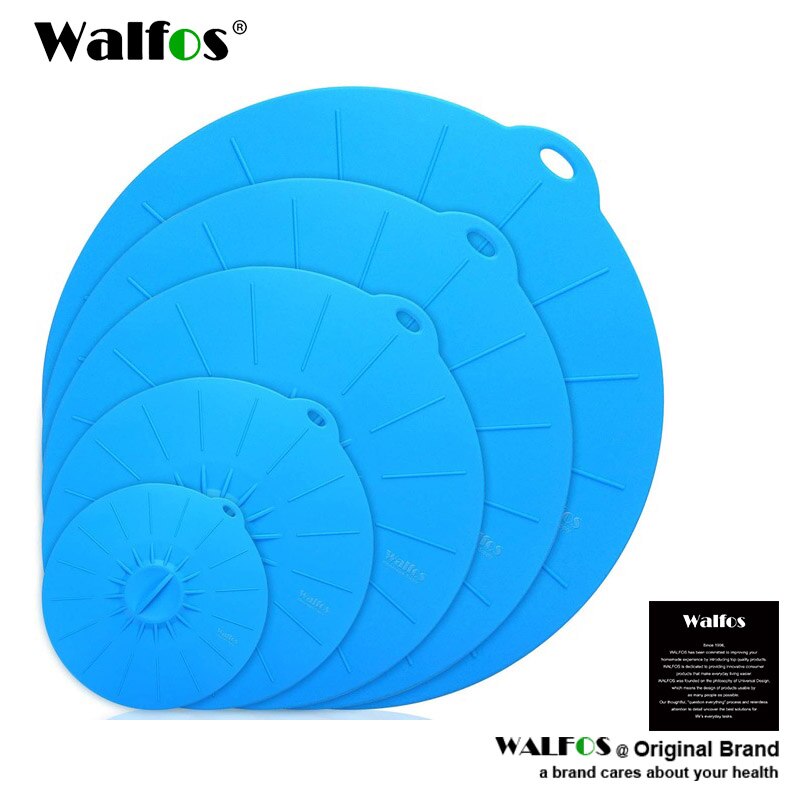 WALFOS Silikon-Schüsselabdeckung Food Saver Topfdeckelabdeckung für Pfanne Blumenform Auslaufstopper Kochwerkzeugdeckel Mikrowellenabdeckung