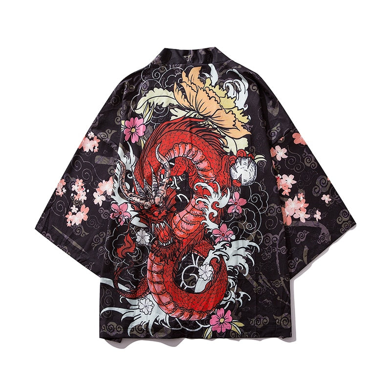 Bebovizi Japan Style Clothes Men Summer Streetwear Cat Print Kimono Cardigan Mandarin Robe Men Unisex Japanese Trend Kimonos