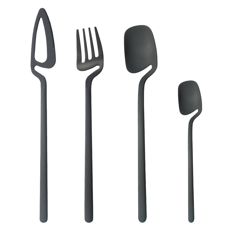 Knives Fork Tea Spoon Dinnerware Flatware 18/10 Stainless Steel Tableware Matte Vintage Cutlery Set Party Kitchen Silverware Set
