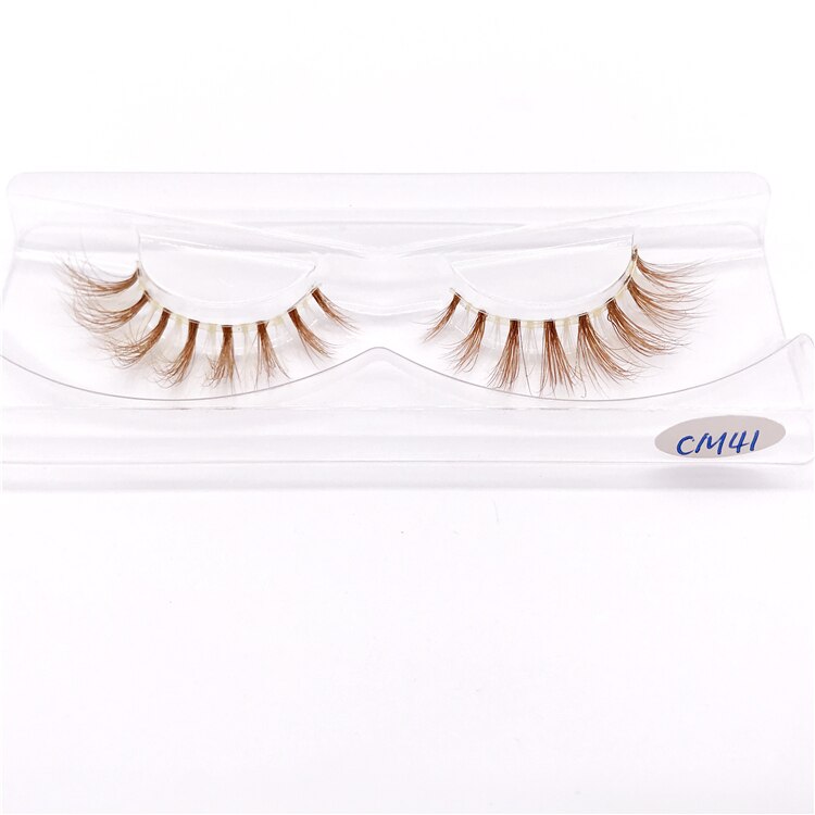 Xinemilin BLONDE 3D mink fake lashes wholesale natural individual brown false eyelashes makeup 15 25mm lash extension supplies