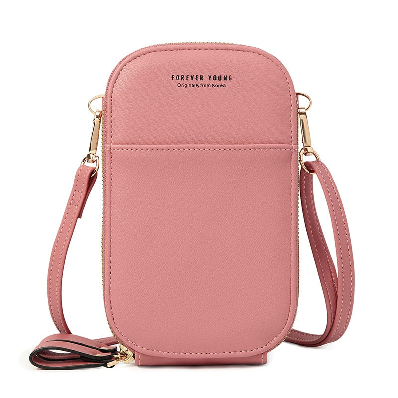 Designer Phone Pocket Mini Shoulder Bag for Women Two Layers Female Messenger Bag Pu Leather Ladies Small Crossbody Purse