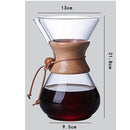 1PC 1000ml Glass Coffee Pot Dripper Moka Tea Maker Percolator Barista Tools Espresso Manual Kettle Teapot With Stainless Steel