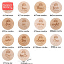 14pc Newborn Photogra Wooden Month Milestone Cards Handmade Monthly Memorial Commemorative Photo Accessories Baby Souvenir Stamp