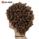 Wignee pelucas sintéticas de pelo corto Afro rizado resistente al calor para mujeres marrón mixto Cosplay peinados africanos peluca de pelo diario