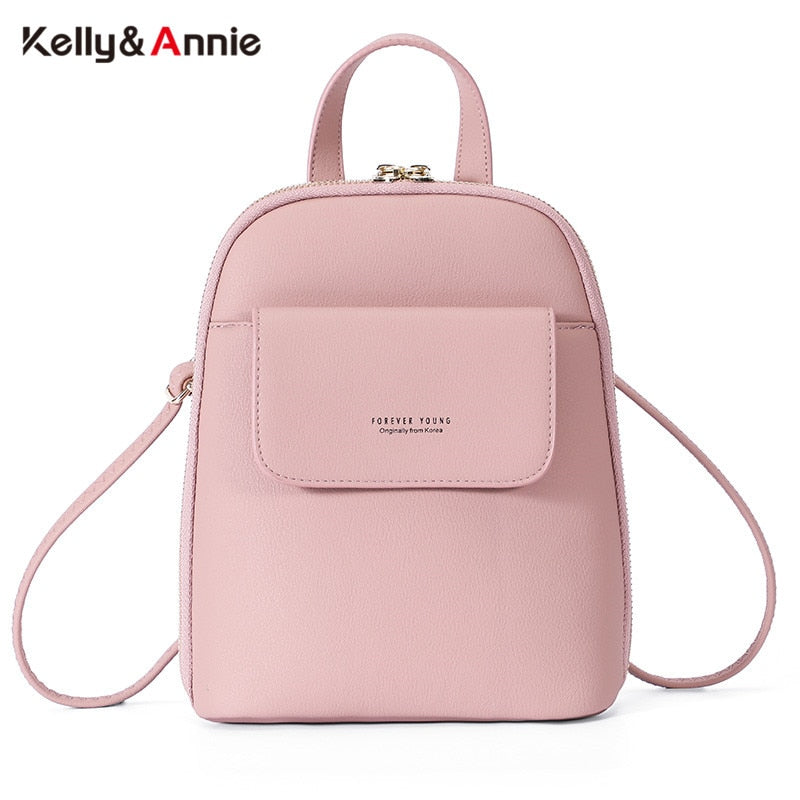 Mochila Forever Young para mujer, Mochila pequeña de moda para mujer, bolso de cuero suave para mujer, Mini Mochila, monedero de alta calidad