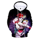 The Newest 3D Hisoka Hoodies Sweatshirts Men Women Hoodie Fashion Autumn 3D Comic Hisoka Boys Girls Black+White Pullovers