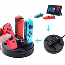 Accesorios portátiles para Nintendo Switch, cargador, interruptor de acoplamiento, estación Joycon, adaptador de CA, compatible con 4 cargadores Joy-con