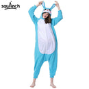 6 Models Rabbits Onesie Cute Kigurumis Pink White Polar Fleece Animal Pajama Bunny Suit Carnival Holiday Outfit Winter Sleepwear