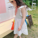 Humor Bear  Summer New  Sleeveless Cute Girl Dress Toddler Kid Princess Party Dress Print Back Bow Baby Kids Clothes