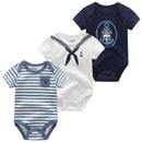 3 PCS/LOT Newborn Baby Clothing 2021 New Fashion Baby Boys Girls Clothes 100% Cotton Baby Bodysuit Short Sleeve Infant Jumpsuit