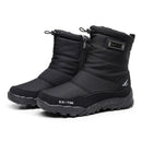 Botas de nieve para hombre, zapatos de senderismo, botas impermeables de invierno con piel, zapatos de invierno antideslizantes para exteriores, botas para hombre, plataforma gruesa de felpa cálida