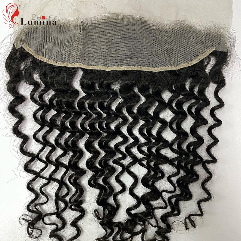 Deep Wave Lace Frontal Closure 13*4 Ear to Ear Lace Frontal Peruvian Human Hair Lace Frontal With Baby Hair Natural Hairline