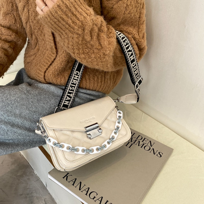 Fashion Luxury Crossbody Bags For Women Casual Messenger Bag Korean Version Design Leather Female Chain Shoulder Ladie Handbag