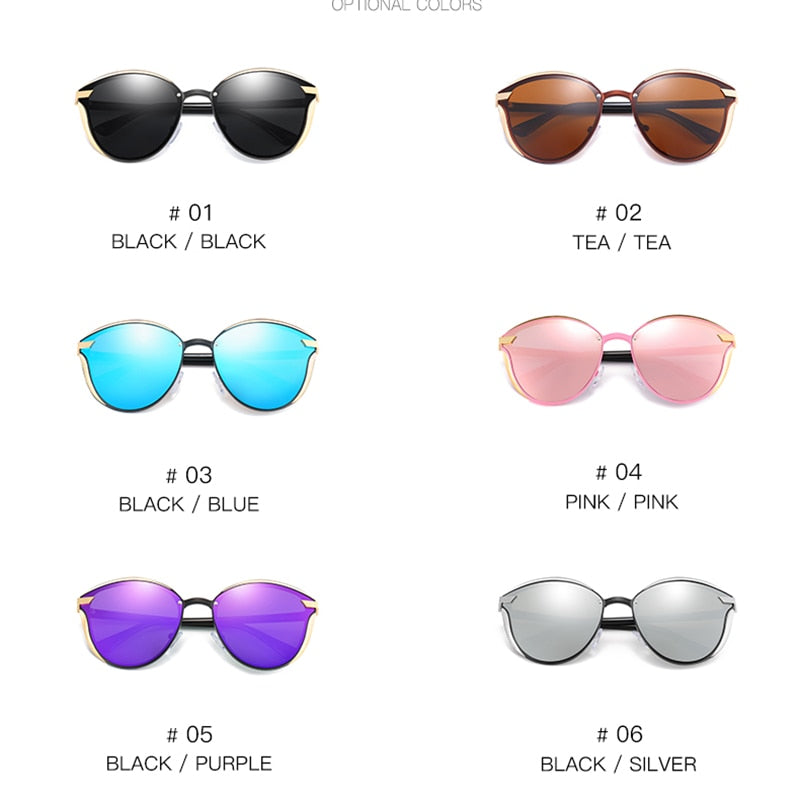 Gafas de sol polarizadas de lujo Ravenisa, gafas de sol redondas para mujer, luneta de sol para mujer