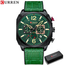 CURREN Marke Luxus Herren Braun Quarz Armbanduhren für Herren Leuchtende Chronograph Zifferblatt Leder Uhr Lässige Sportuhr