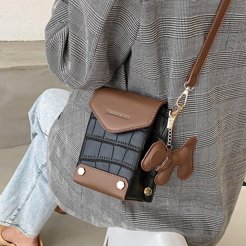 с доставкой Contrasting design Chain PU Leather Crossbody Bags Women 2020 Branded Shoulder Handbags Female Travel Handbag