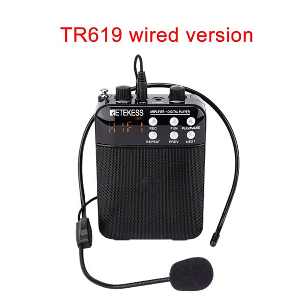 RETEKESS PR16R Megaphone Portable Voice Amplifier Microphone Speaker 12W FM Recording Mp3 Player FM Radio Tour Guide Teaching