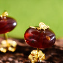 Lotus Fun Real 925 Sterling Silber Natur Bernstein Handgemachter Designer Feiner Schmuck Schmetterling Ohrstecker für Frauen Brincos