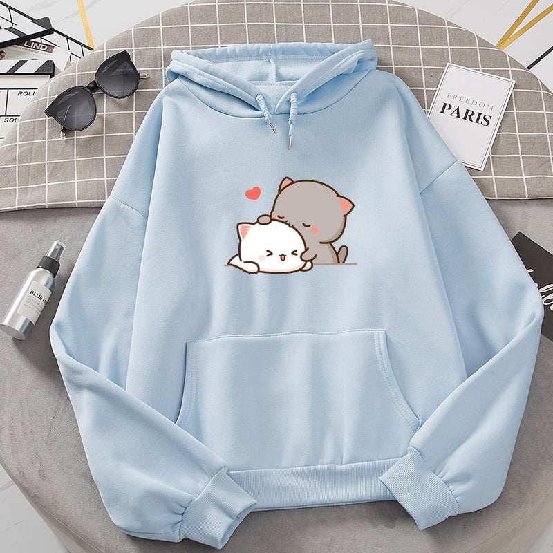 Frauen Herbst Hoodie Sweatshirts Korean Fashion Hoody für Damen Kawaii Anime Pullover Streetwear Plus Size Sweatshirts Paar