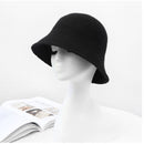 2020 Panamá cálido invierno sombrero de cubo para mujer para adolescentes sombrero de lana de fieltro para niña otoño e invierno moda piel negro gorra de hip hop