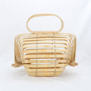 Summer Bamboo Beach Bag Women 2020 New Hand Woven Hollow Out Basket Wooden Purse Ladies Vacation Straw Bag Bohemia Sac Paille