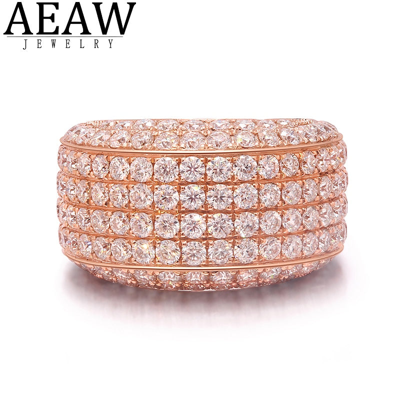 AEAW Luxury Center 10mm Width DF Color VVS Moissanite Engagement Ring in S925 silver ring