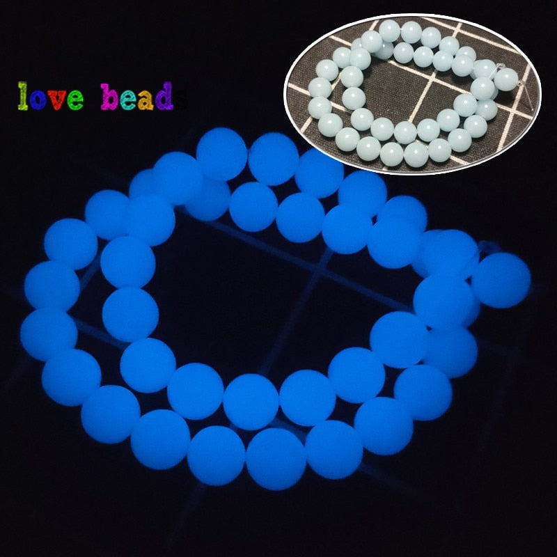 6/8/10mm Natural Stone Luminous Glowing In The Dark Round Beads for Jewelry Making DIY Bracelet Accessories 15inch Mineral Beads