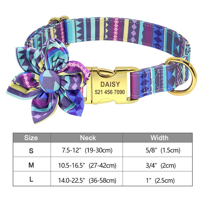 Mode bedrucktes Hundehalsband Personalisiertes Nylon-Hundehalsband Benutzerdefinierte Haustier-Welpen-Katzenhalsbänder Gravierte ID-Tag-Halsbänder Hundezubehör