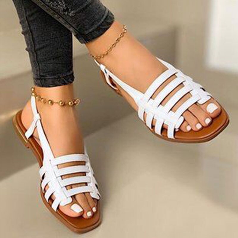 2022 Women Sandals Woman Gladiator Open Toe Casual Beach Shoes Female Hollow Out Flats Women&