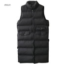 Autumn Winter Cotton Vest Women Ladies Casual Waistcoat Female Sleeveless Long Vest Jacket Slim Fit Warm Puffer Coat