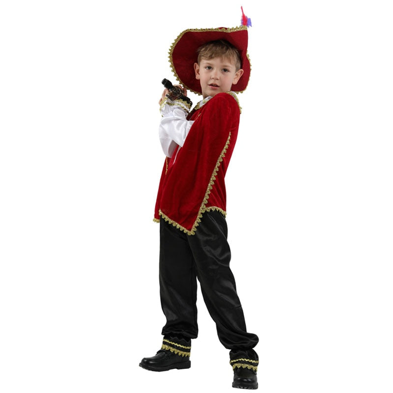 Kids Child Red Medieval Knight Musketeer Costume Greek Roman Warrior Cosplay for Boys Halloween Carnival Mardi Gras Fancy Dress