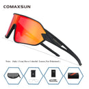 COMAXSUN Polarized Cycling Glasses 5 Lenses MTB Road Bike Sport Mirror Sunglasses Riding Eyewear Anti-UV400 Bicycle Goggles
