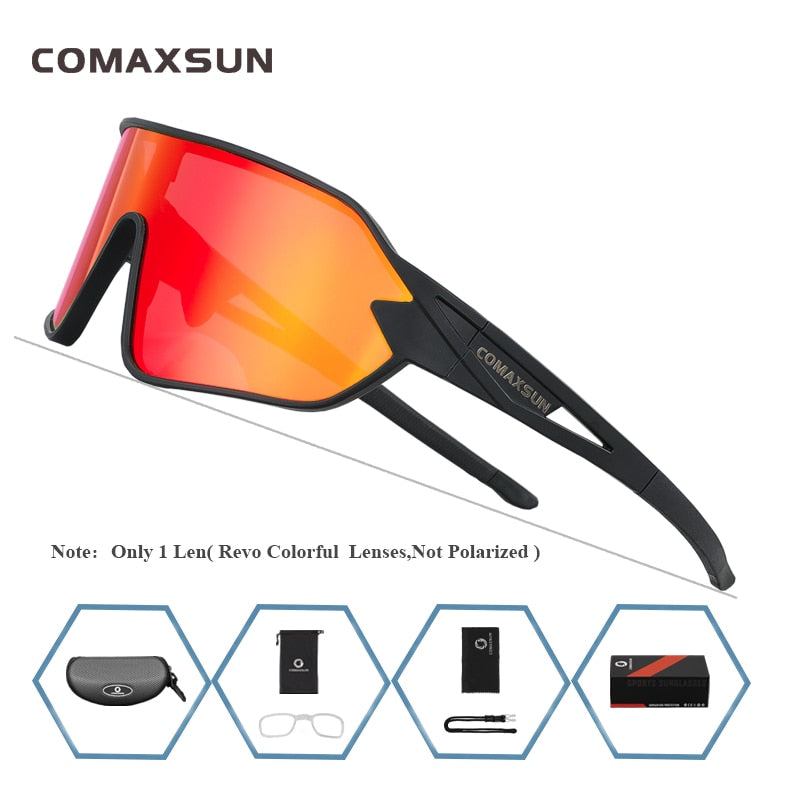 COMAXSUN Polarized Cycling Glasses 5 Lenses MTB Road Bike Sport Mirror Sunglasses Riding Eyewear Anti-UV400 Bicycle Goggles